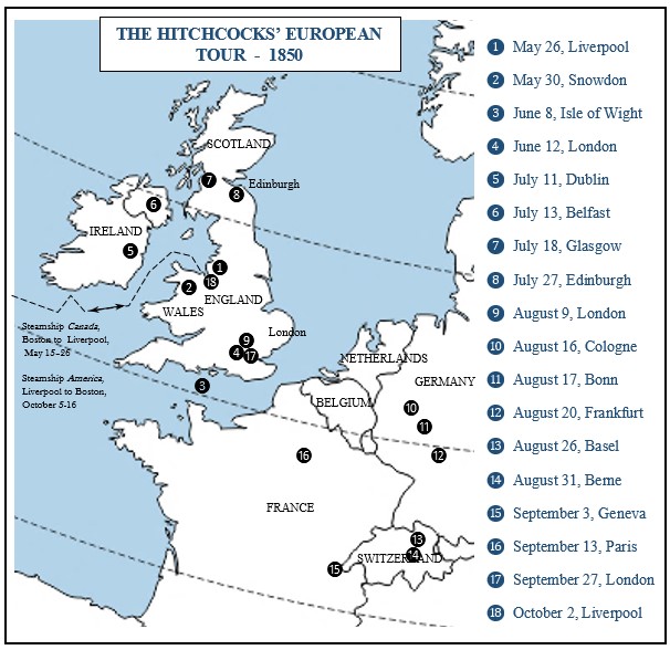 Map of European tour